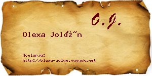 Olexa Jolán névjegykártya