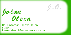 jolan olexa business card
